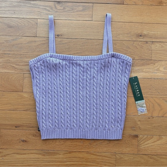 NWT Lavender Cableknit Sleeveless Sweater - Picture 1 of 7